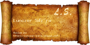 Lunczer Sára névjegykártya